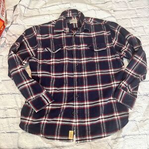 Jachs Flannel‎ Shirt Plaid Button Up Long Sleeve Cotton Blend Mens Large